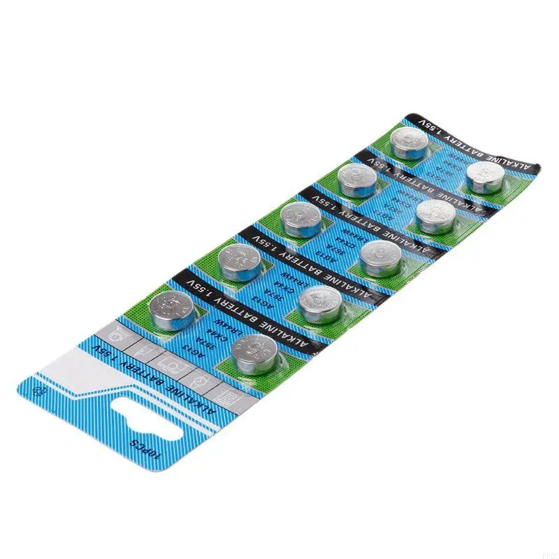 F62C 10Pcs AG13 Button Cell Batteries 1.55V A76 LR44 357A S76E Alkaline Button Batteries for Remote Control