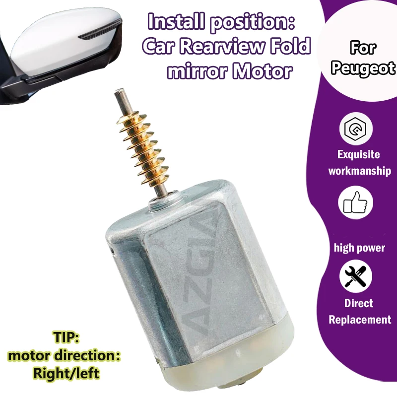 

AZGIANT 1020792 Car Rearview mirror folding inner 12V motor accessories For Peugeot 3008 2009-2016 right left repair kit