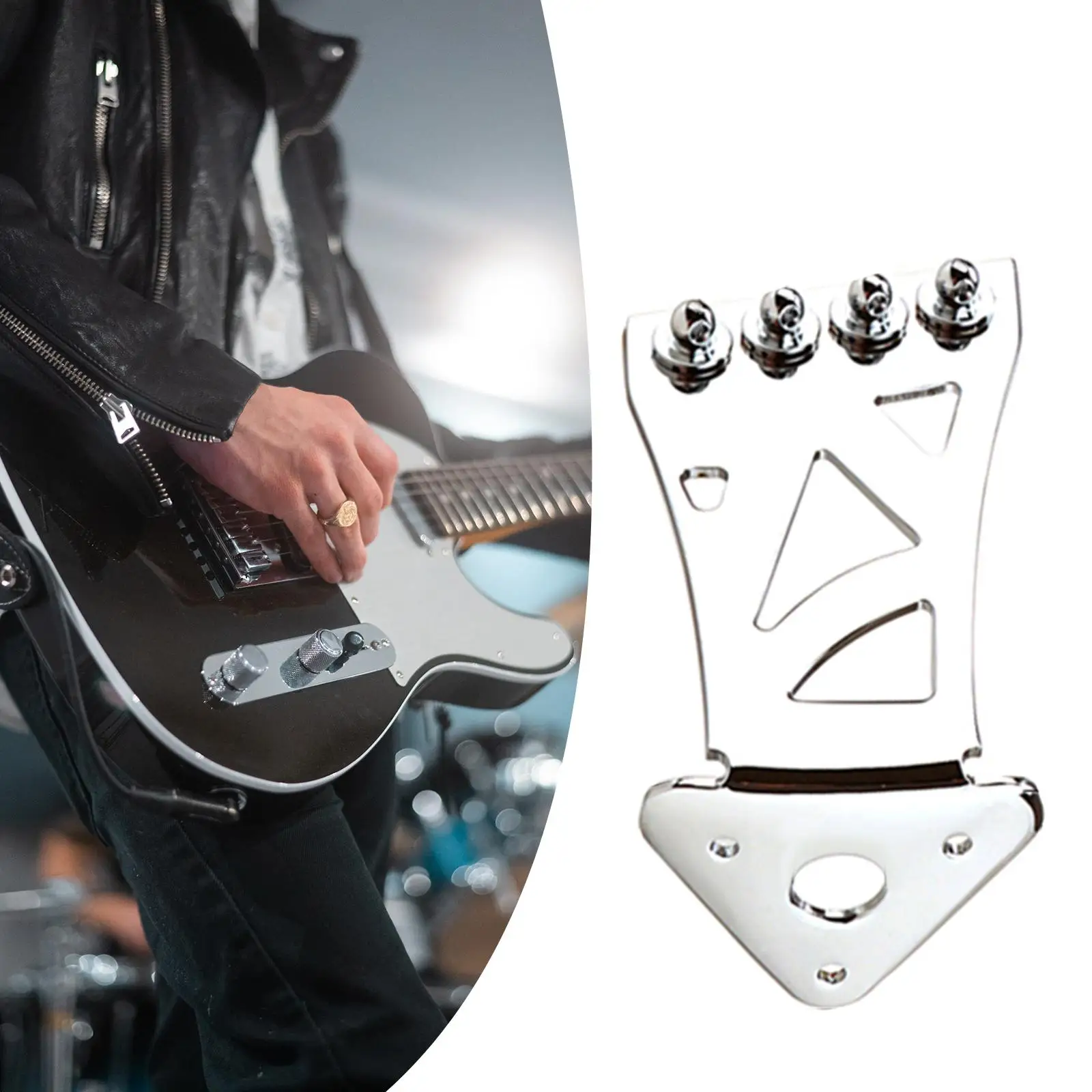 Banjo Tailpiece Triangle Tailpiece Archtop Guitar Four Strings Easy to Use Replacement Accessory for Jazz Electric Guitar