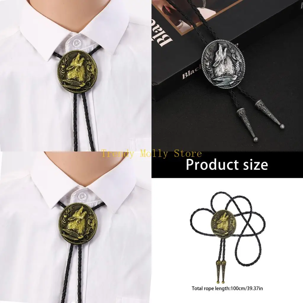 n5kb-contemporary-wolf-head-design-nylon-necklace-adjustable-bolo-tie-for-men