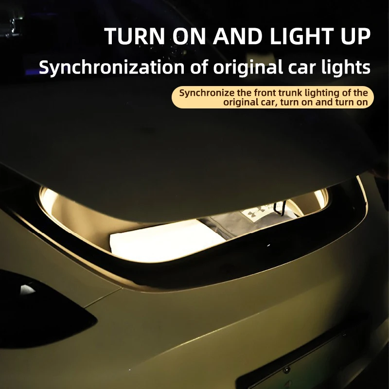 Luce d\'atmosfera del tronco anteriore per Tesla Model 3 Y Frunk Light Strip facile installazione impermeabile flessibile Auto modificata