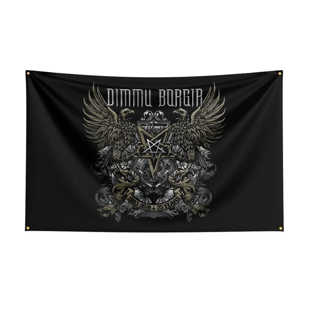 3x5 قدم فرقة الروك الثقيلة D-Dimmu-Borgirs العلم البوليستر الطباعة الرقمية راية لغرفة النوم جدار الفن خارج الباب نسيج ديكورا