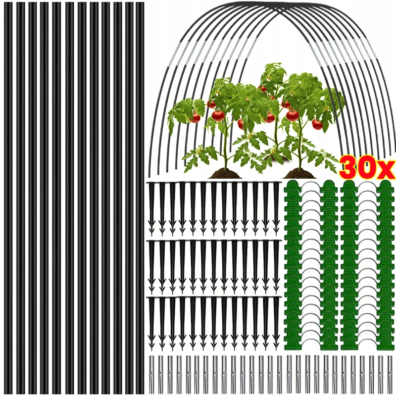 

Greenhouse Hoop Grow Tunnel Kits Vegetable Seedling Support Hoop Frame DIY Reusable Bendable Arch Shed Brackets Garden Stakes