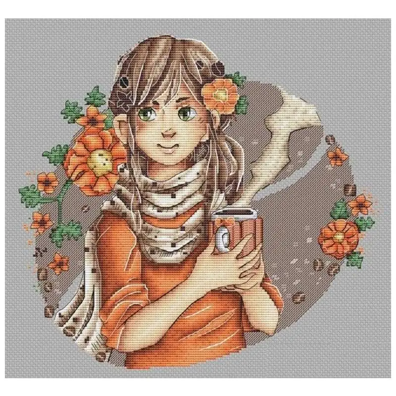 

Набор для вышивки с утром кофе девушками 11CT 14CT китайские наборы для вышивки крестиком ручной работы