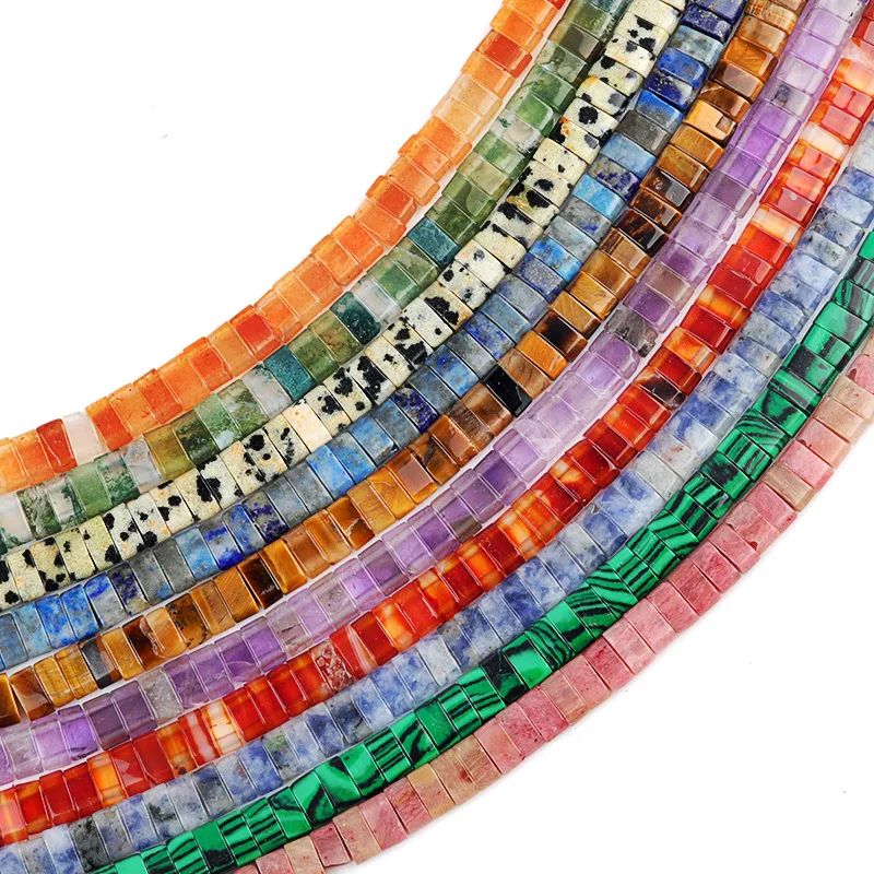 

2 * 5Mm double hole pull beads natural crystal agate stone beaded DIY jewelry handmade materials wholesale