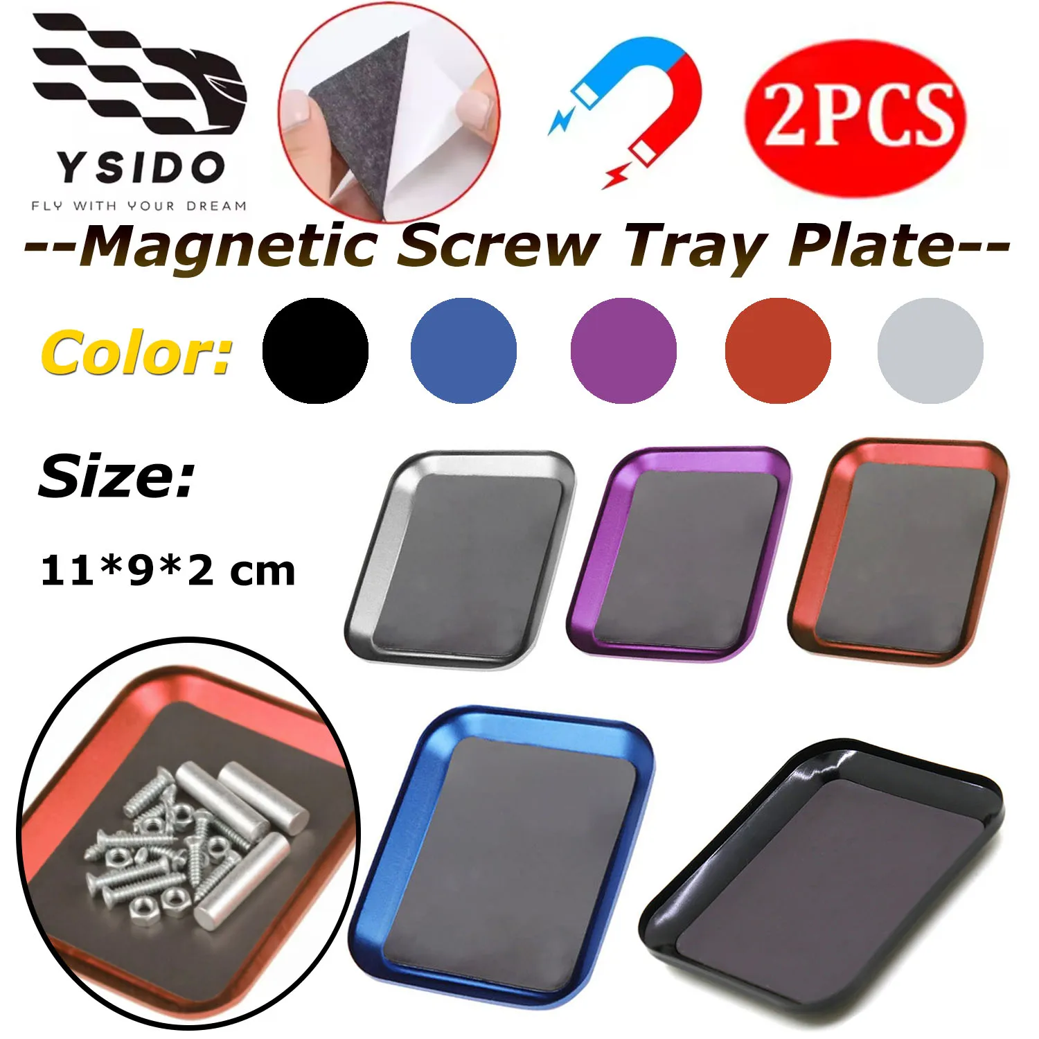 2 Stück RC-Reparaturwerkzeug aus Aluminiumlegierung, magnetische Schraubenablageplatte für Flugzeug, Auto, Crawler, Axial SCX10 D90 D110 Modell-Reparaturwerkzeug
