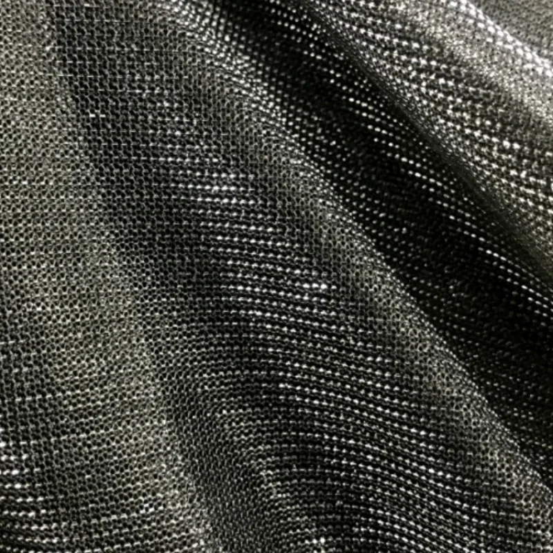 Black Sparkling Fabric Metallic Summer Thin Soft for Clothing Designer Diy Sewing Material By The Meter Wholesale Cloth