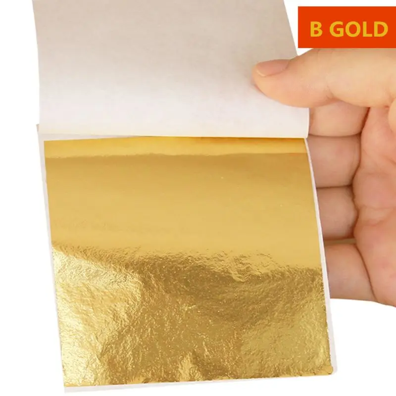 10 pçs imitação folha ouro arte artesanato papel dourado tira cobre diy