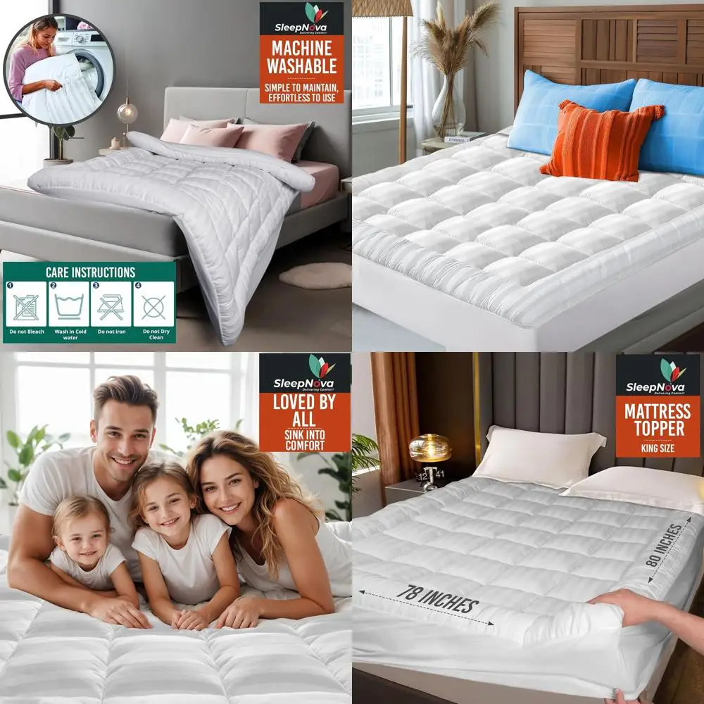 

Матрас с охлаждающей хлопковой подушкой King Size — дышащий, обезболивающий, комфортный плюш для глубоких карманов (8-21), машина