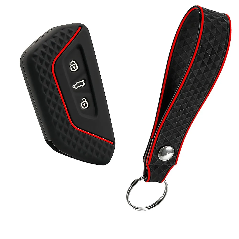 Silicone Key Case Funda Llave for VW Volkswagen Golf 8 for Seat Leon 2021 Cupra Formentor for Skoda A8 Octavia Mk8 Cover Key Fob
