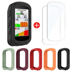 TPU Silicone Case+2Pcs Tempered Glass For Garmin Edge 840 540 GPS Stopwatch Protective Cover 540 Screen Protector Cover Bumper