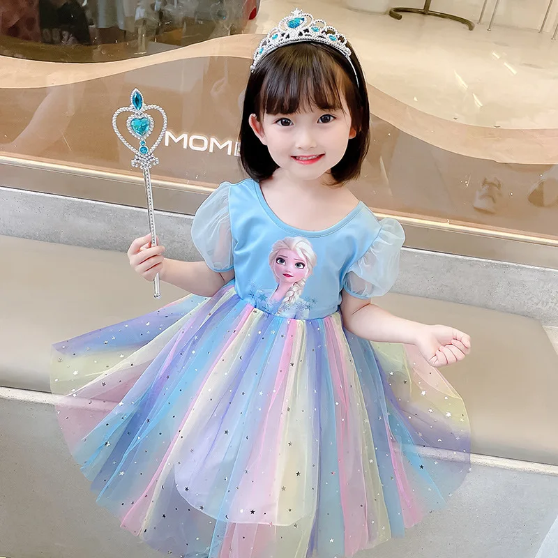 

New Summer Toddler Baby Girls Elsa Frozen Dresses Kids Clothes Summer Birthday Dress For Girls Vestido De Princesa Infantil