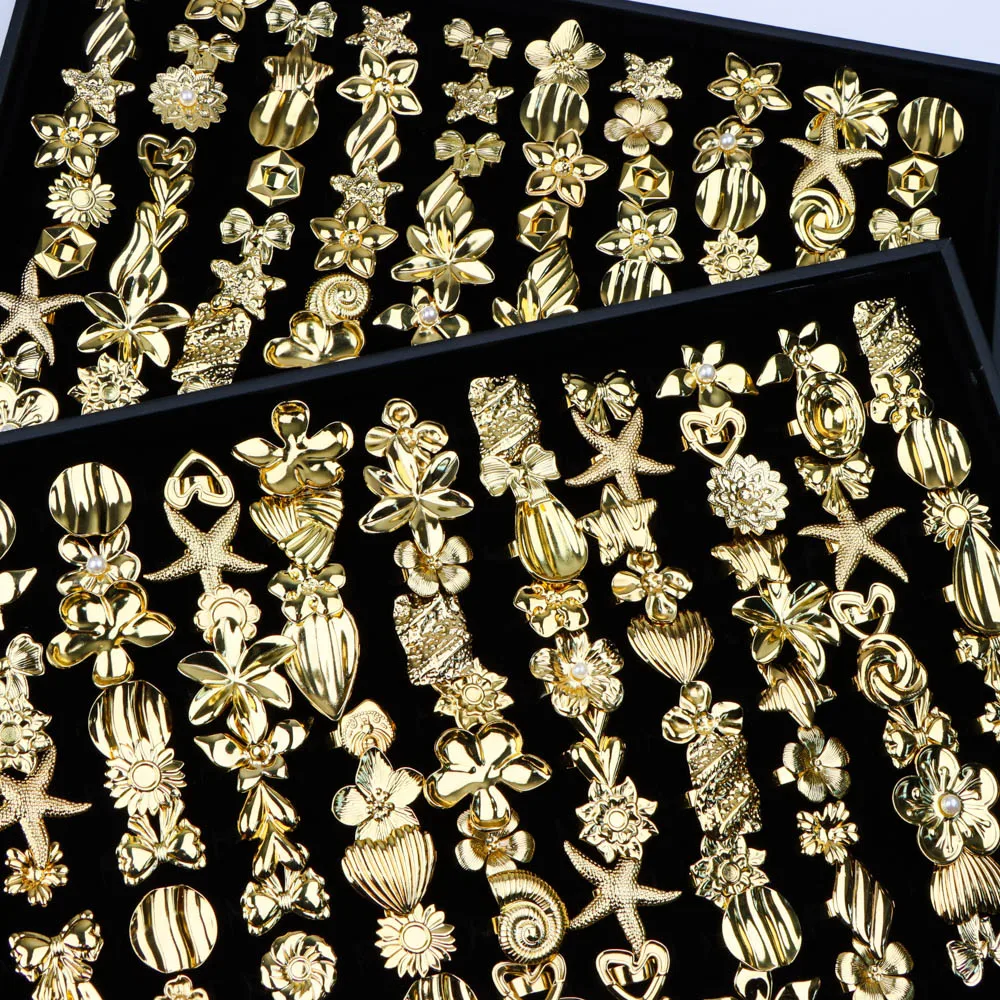 9/18pcs/Lot Fashion Elegant Exquisite Heart Start Geometry Charm Pearl Fingers Rings For Women Jewelry Party Gifts Accessories