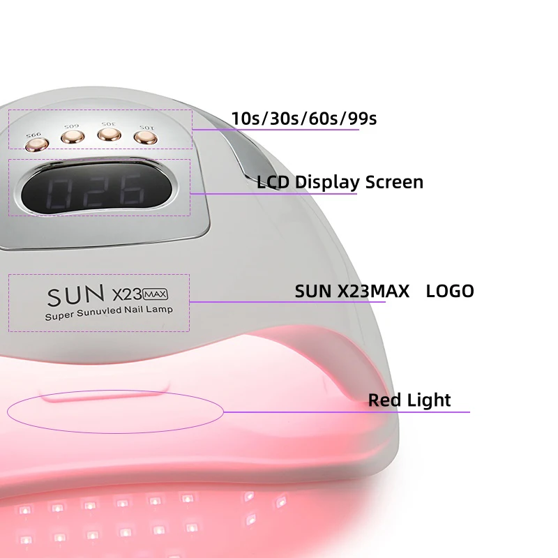 الشمس X23 ماكس الأشعة فوق البنفسجية LED مسمار مصباح آلة مجفف 81 المصابيح المهنية هلام البولندية تجفيف مصابيح مع الاستشعار التلقائي مانيكير صالون أداة