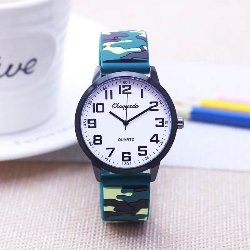 man high school students fashion personality super cool military camouflage watches men's boys big digital dial wrist watches