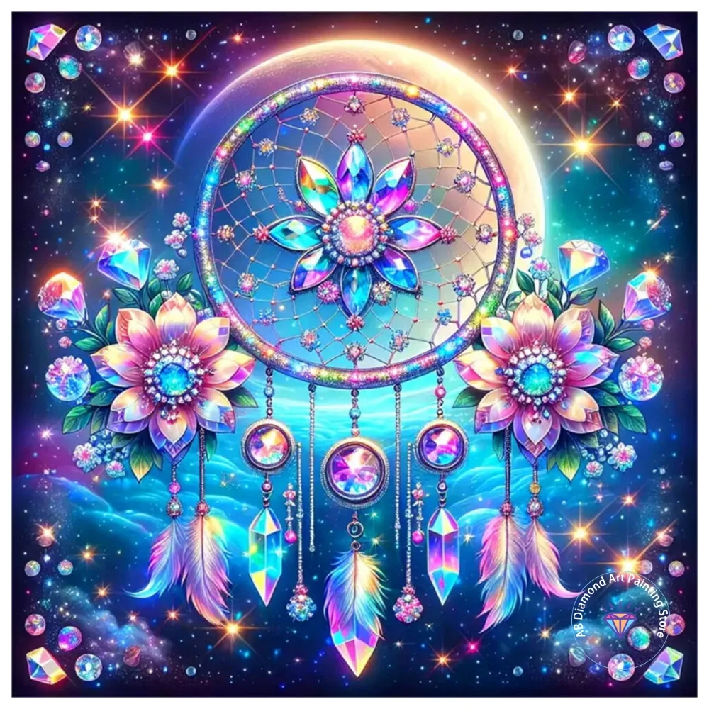 

Dreamcatcher Landscape AB Diamond Painting Kit Square Round Diamond 5D DIY Mosaic Handmade Art Adult Exquisite Gift Home Decor