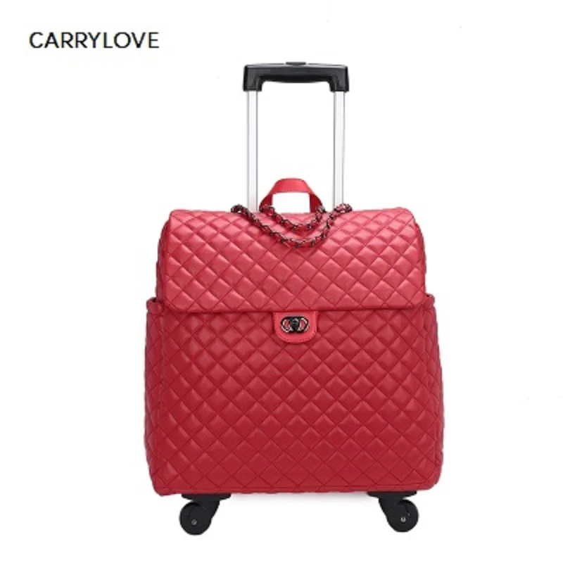 CARRYLOVE High Quality Fashion 18 Inch Portable Female Luggage Spinner Brand Travel Suitcase/Handbag/Bag