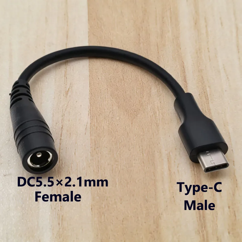 5V/12V DC5.5x2.1mm To Type-C Power Adapter Cable Set Universal Barrel Jack Conversion Charging Cord For Laptops Routers