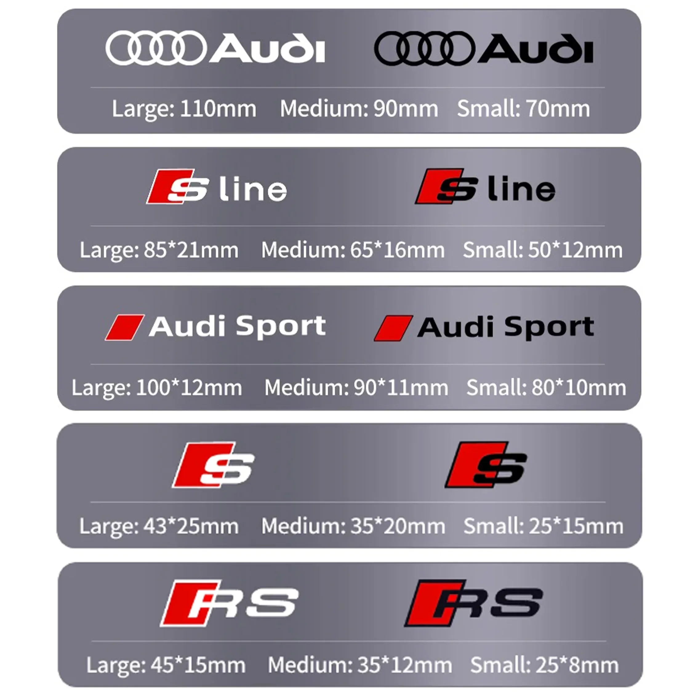 6Pcs/set Car Caliper Cover Vinyl Sticker Auto Decoration for Audi A1 A3 A4 A5 A6 A7 A8 Q2 Q3 Q5 Q7 TT S line S3 S4 S5 S6 R8 RS