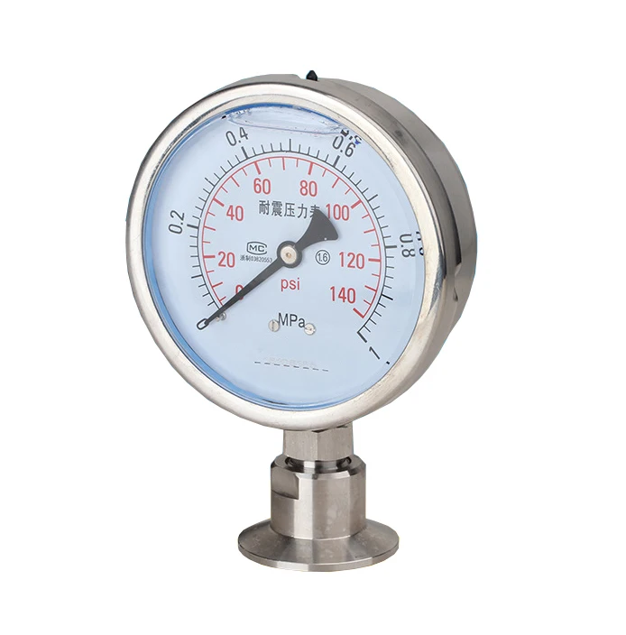 

Shakeproof type SS case oil filled Diaphragm Pressure Gauge With radial installation