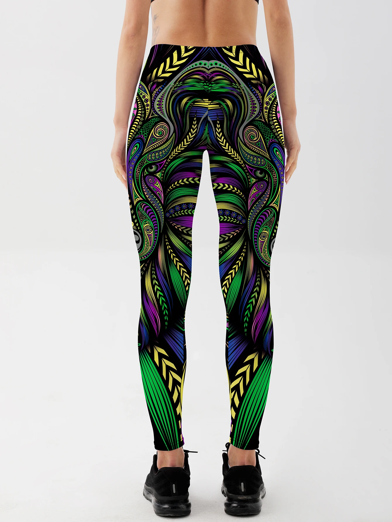 Colorful ethnic style Printed Leggings Women High Waist Workout Skinny Sexy Trousers