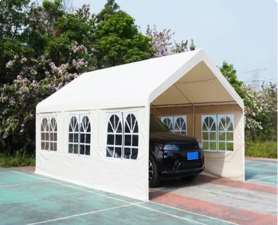 3*6m garage, upgraded oversized car canopy with roller shutters, removable sidewalls,