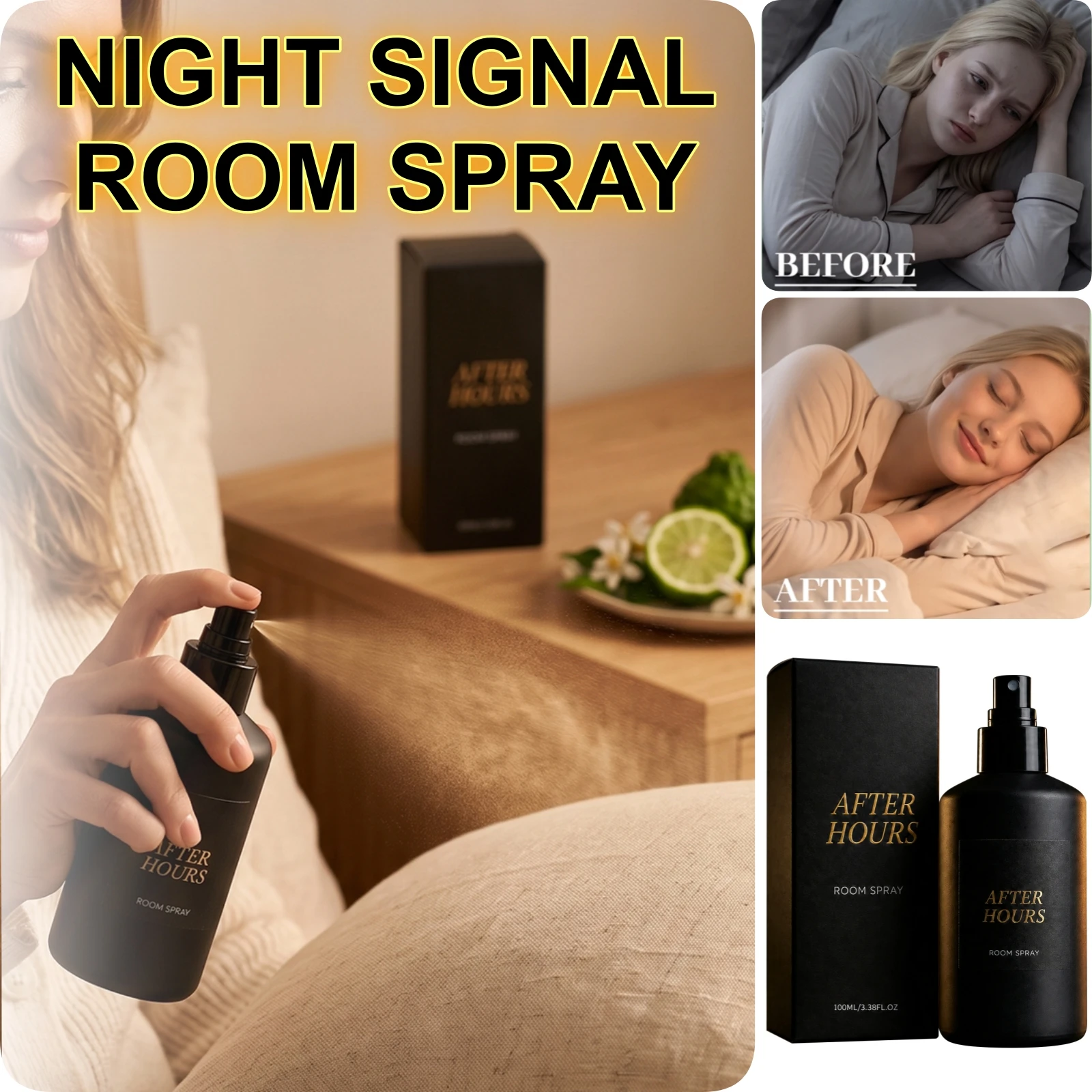 After Hours Room Fragrance Spray Long Lasting Aroma Apartment Hotel Interior Home Odor Freshener Living Space Elegant Scent Mist