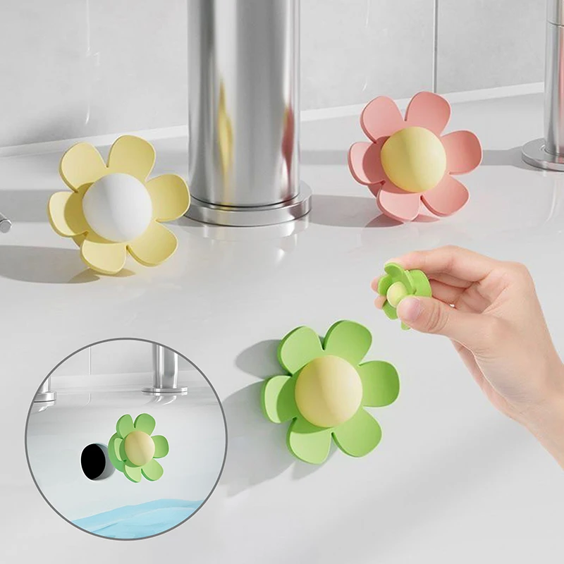 5Pcs Flower Shape Silicone Sink Overflow Ring Drain Seal Stopper Leakproof Reusable For Kitchen Bathtub Bathroom Home