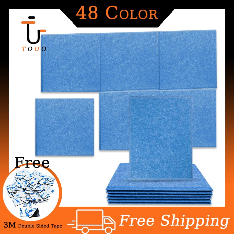 

TOUO Sound-absorbing Panels 6 Pcs Acoustic Panel Studio Sound Proof Wall Panels Home Soundproofing On The Wall