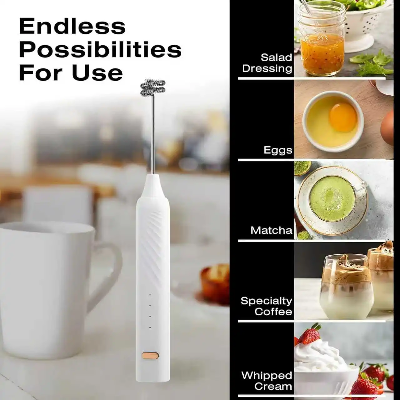 미니 핸드헬드 우유 거품기 충전식 음료 믹서 우유 커피 라떼 말차에 적합