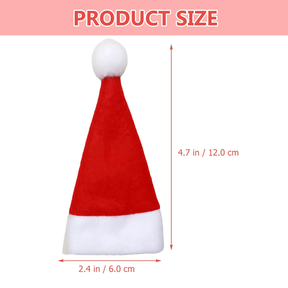 

25Pcs Miniature Santa Hats Christmas Table Decor Silverware Holder Wine Bottle Decoration Holiday Party Supplies
