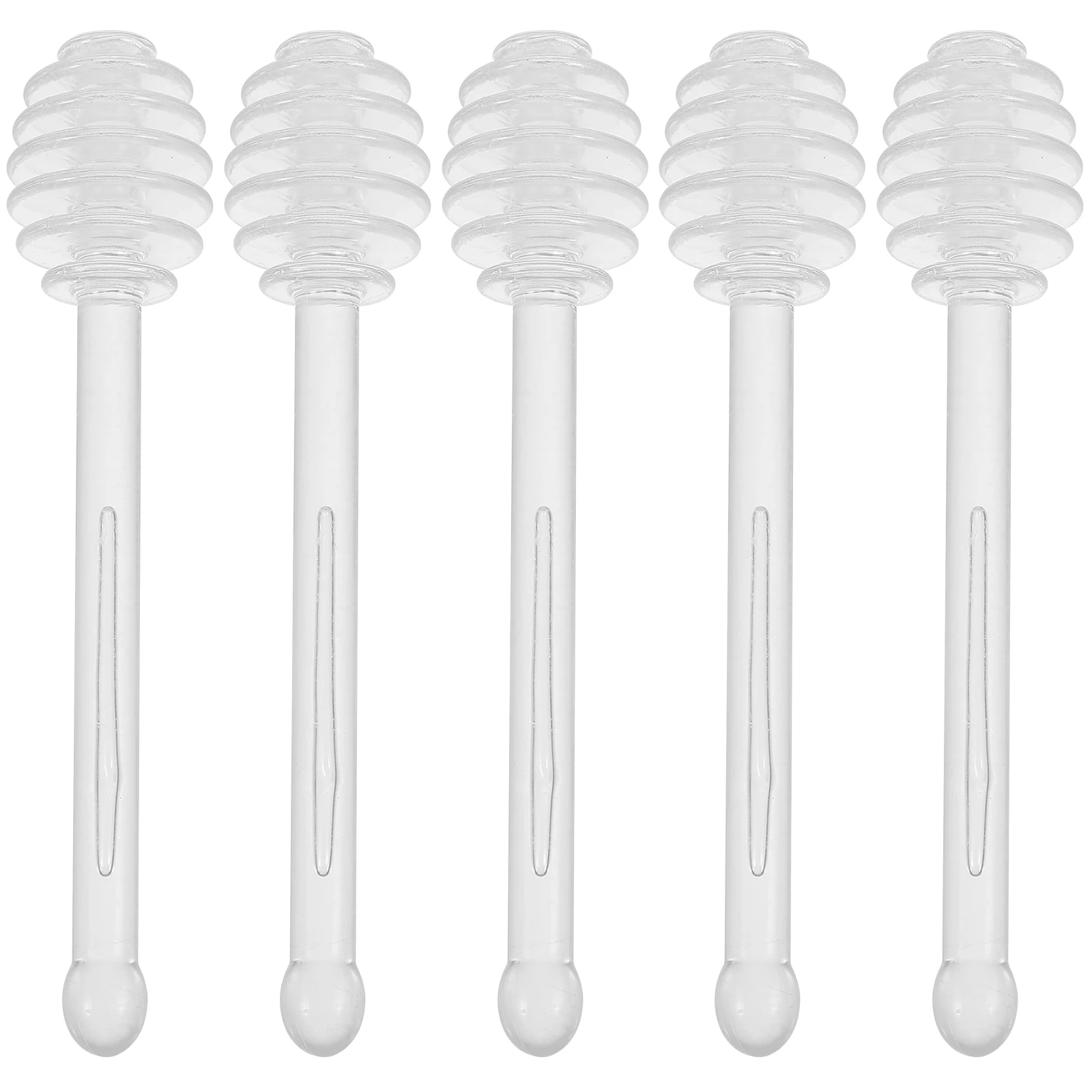 

5pcs Honey Stirring Sticks Transparent White Multi function Reusable Syrup Mixing Rods Kitchen Honey Dipper for Jar Fruit Jam