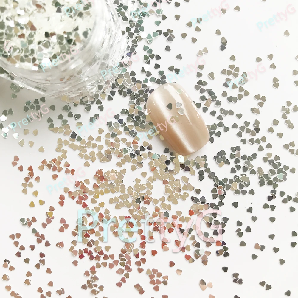PrettyG Wholesale JM Mirror Silver Shapes Glitter High Spark Sequins Glitter For Art Craft Nail Makeup Decoration Accessories