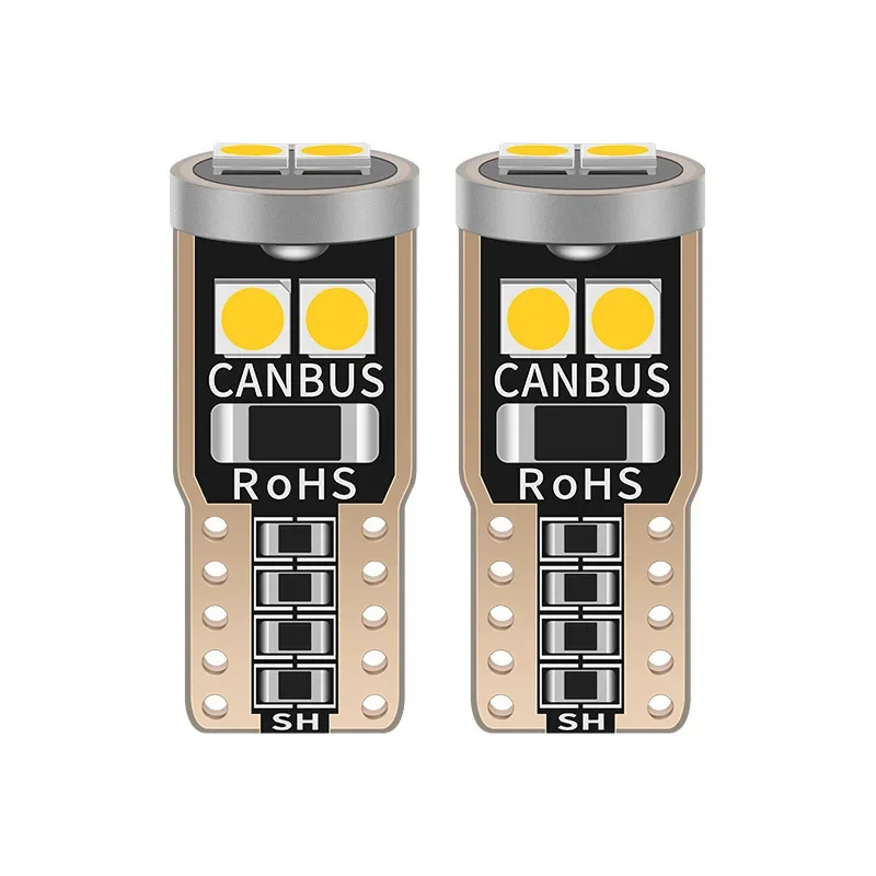 

2PCS T10 W5W LED Canbus No Error Car Bulb Interior Light 194 501 6SMD 3030 LED 12V Instrument Reading Wedge License Plate Lights