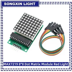 SAMIROB MAX7219 8*8 Dot Matrix Module Red Light Microcontroller Module Display Module MCU LED Display Control Module