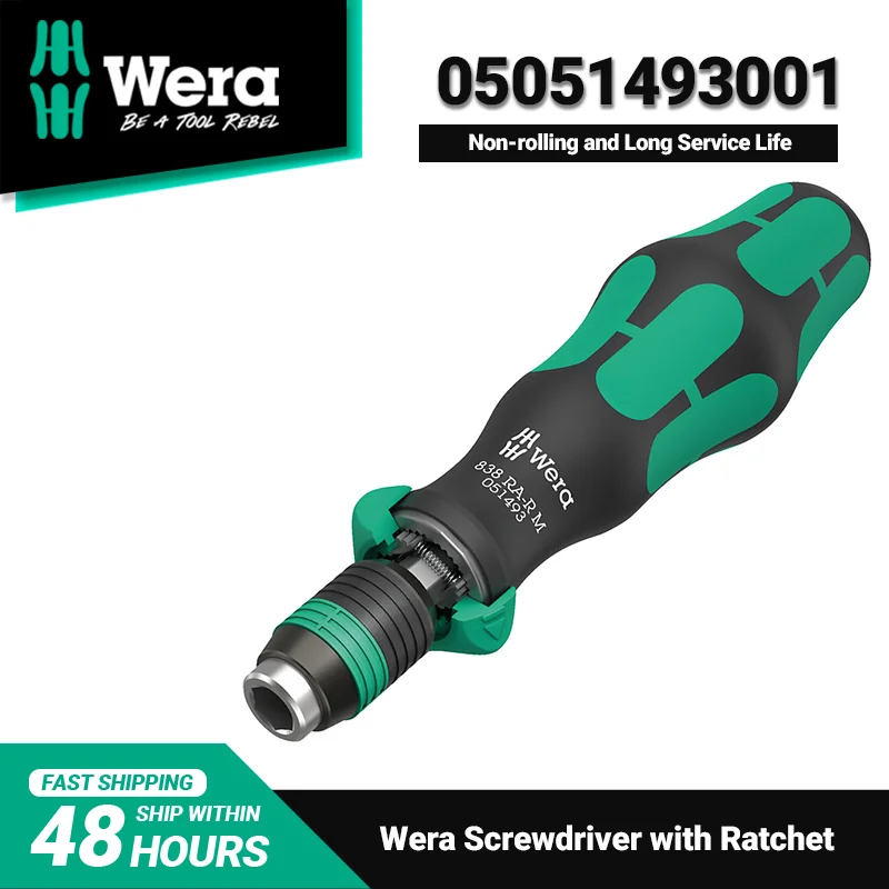 WERA 05051493001 838 RA-R M Bitholding Screwdriver with Ratchet Functionality 1/4\