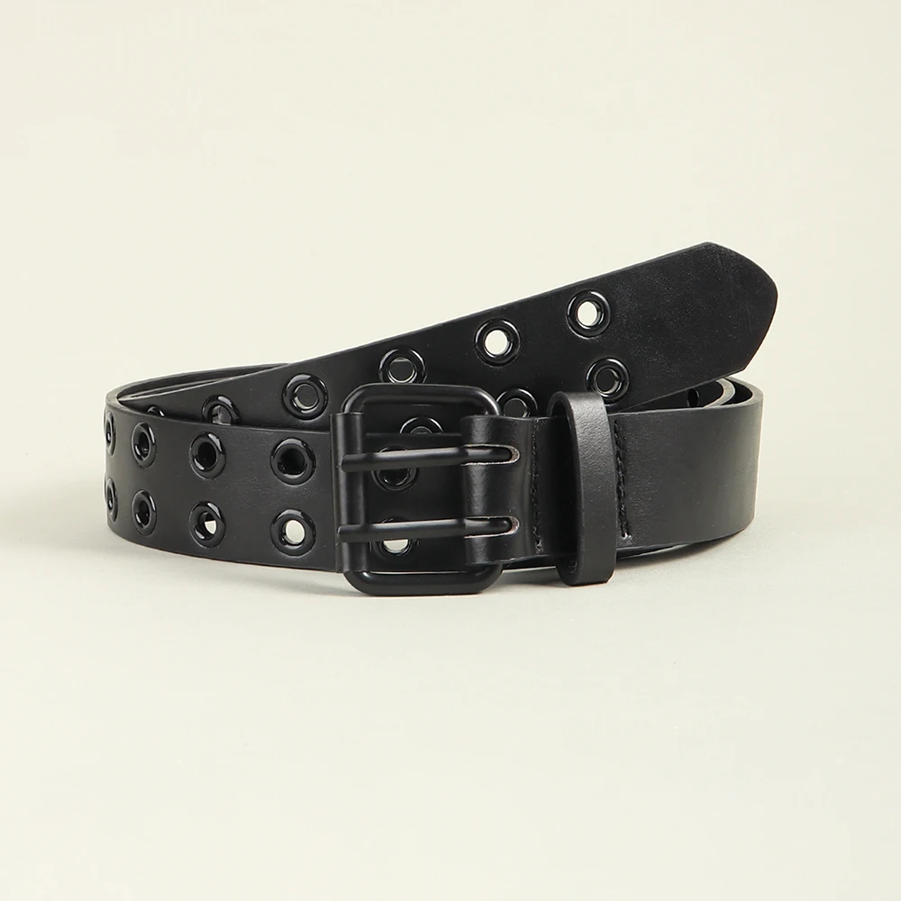 black Belts Women PU Leather Western Y2K Girls Belt for Jeans Men