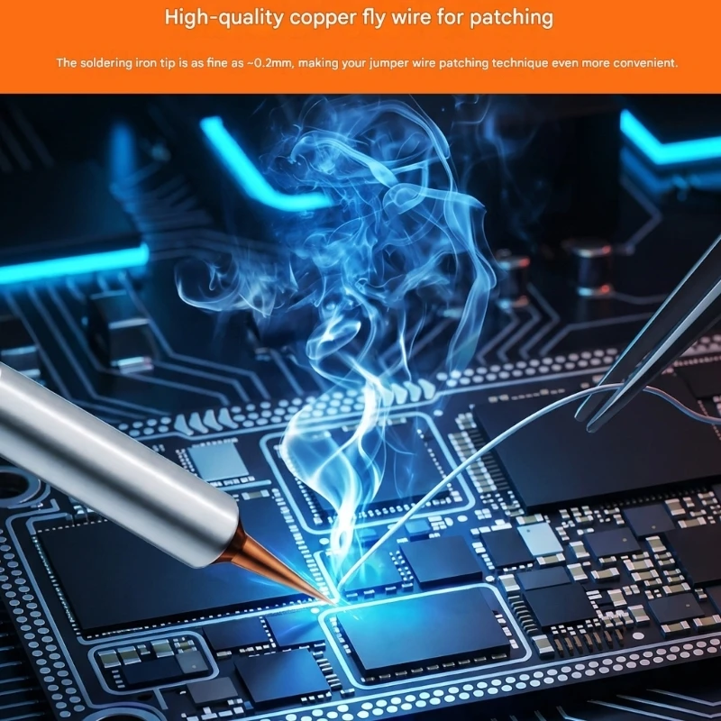 

Y5GD Fast Thermal Conductive Copper Flying Wire Quick Release Repair Soldering Iron Tip for Circuit Board Repair