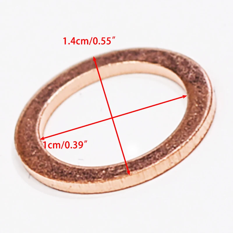 20X/50X  M10 10mm Motorcycle Braided Clutch Brake Hose Banjo Seal Copper Crush Washer Motorcycle Hose Washers Accessories Tools