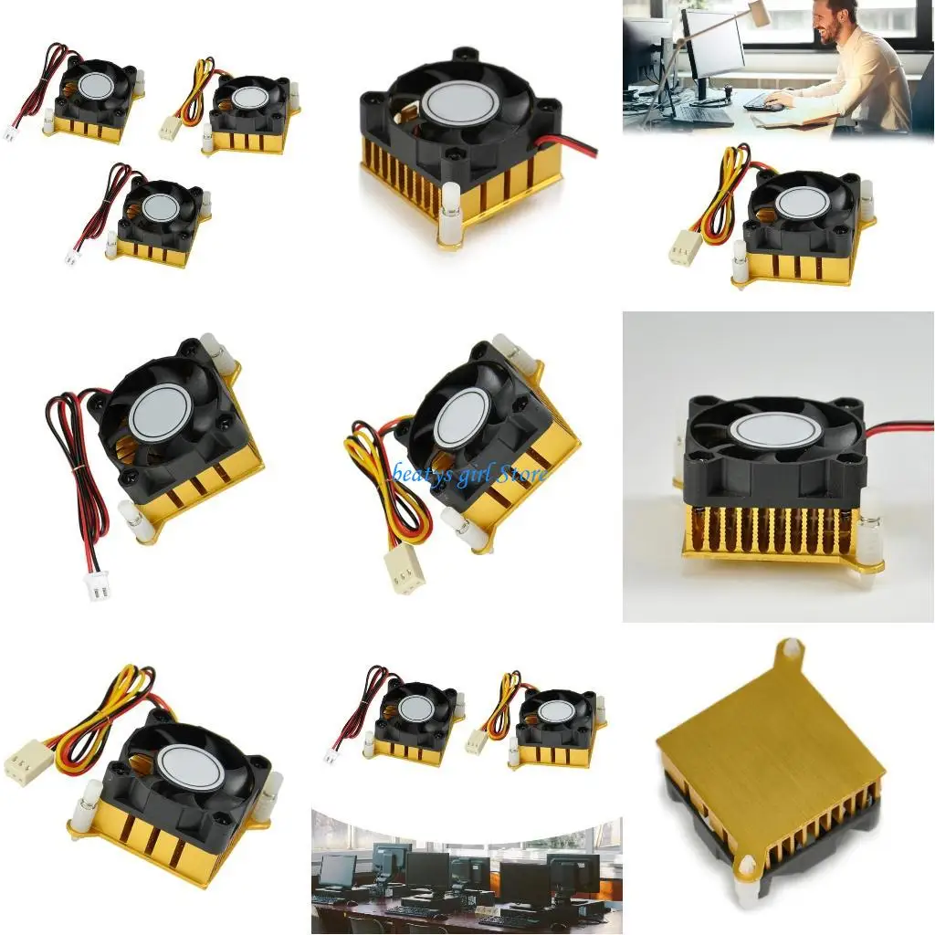 

C7AB Aluminium Heatsink Fin Coolers DC5V 12V 40mm DC5V 12VFan for PC Northbridge Chips