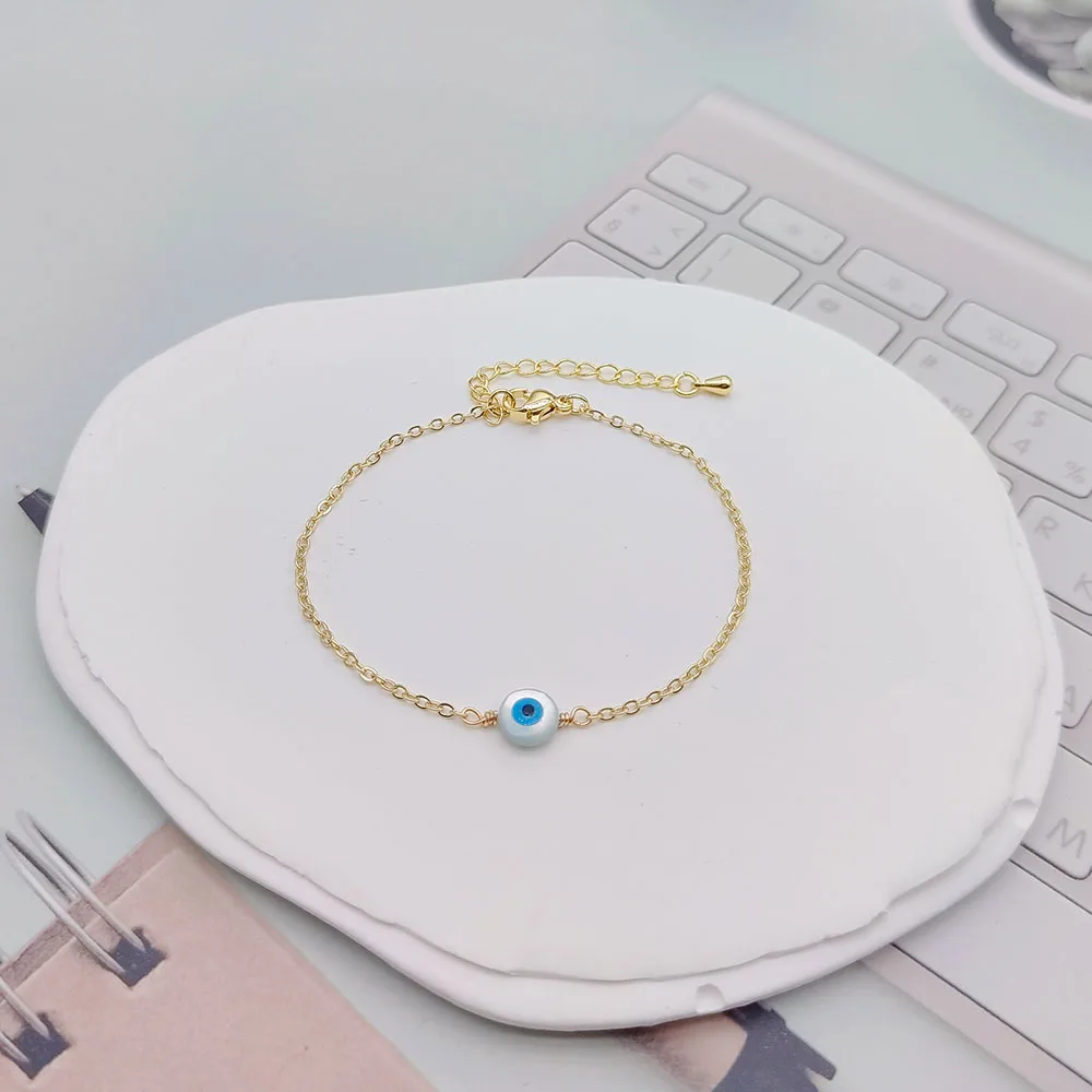 Böses-Auge-Schutzarmbänder für Frauen, Edelstahl-Armband, Großhandelsangebot, zierliche Kette, Pulseras, einfacher Schmuck, Geschenke für Sie – Detail 8