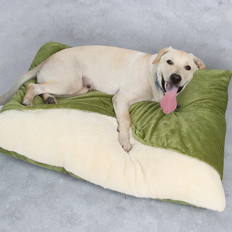 Warm Winter Dogs Pet Bed Kennel Removable Washable Bite-resistant Puppy Sofa Cushion Plush Cat Mat for Large Pet Sleeping Bag