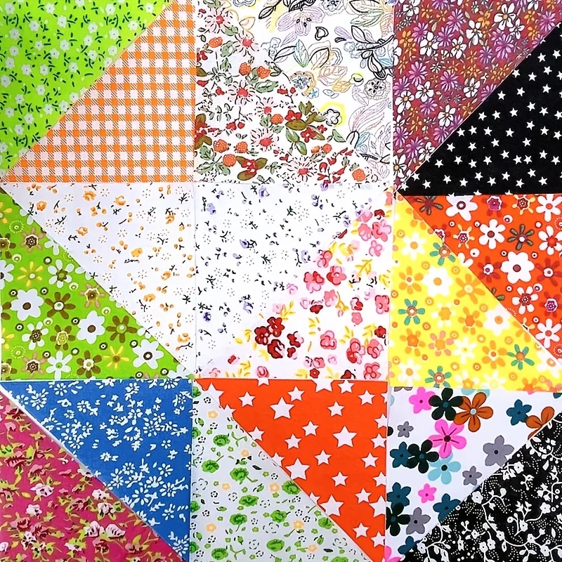200 pieces 10*10*14CM triangular cotton patchwork fabric DIY quilting fabric suitable for sewing and DIY crafts