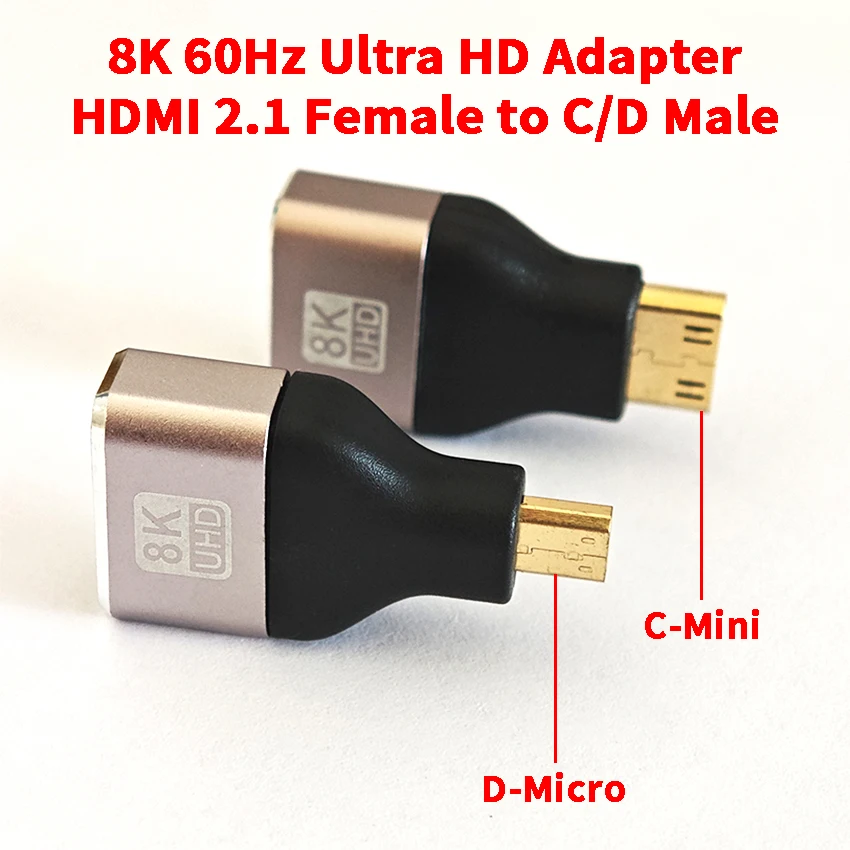

8K HDMI-Compatible2.1 Cable Adapter Connector Male to Female MiniHDMI Rotating HDMI Female Head For Laptop Camera PS4 Monitor