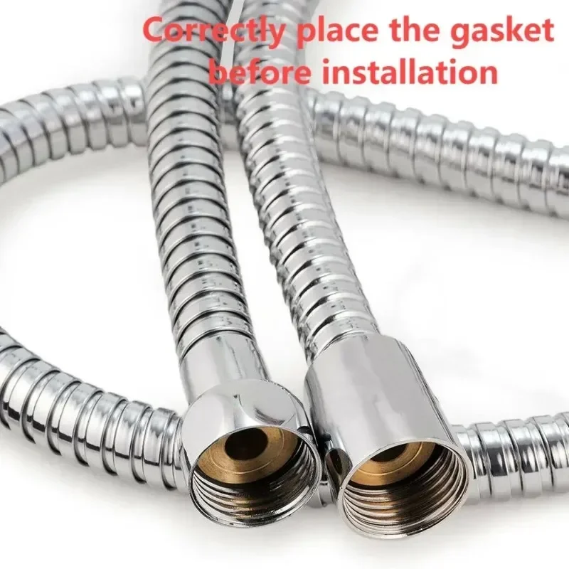 Flexible Stainless Steel Plumbing Hose Shower Head Tube Flexible Bathroom Pipe 1.5-3m Bath Accessories