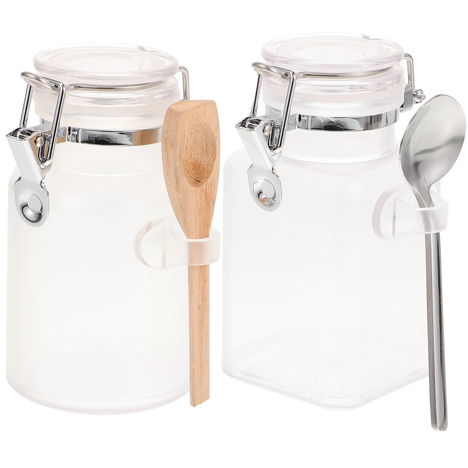 

Bath Salt Sealed Storage Jar Round Portable Powder Container 2 Sets Easy Clean Reusable No Leakage ABS Material