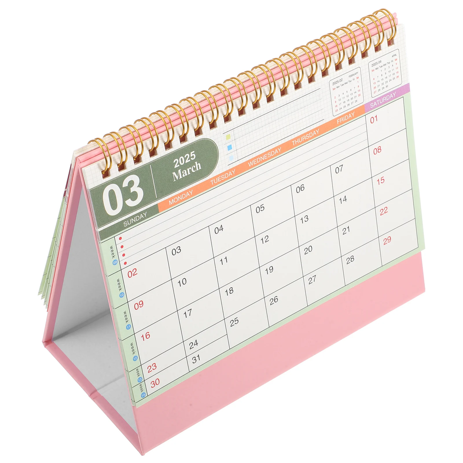 

Flip Desk Calendar 2025 Sturdy Metal Ring Binding Standing Tabletop Calendar Hourly Yearly Planner for Teachers Students
