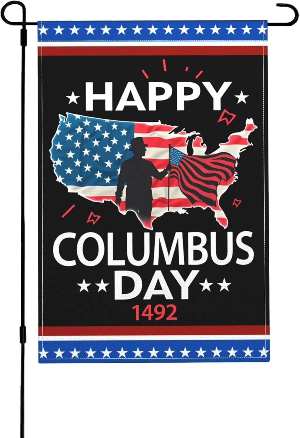 Happy Columbus Day 1492 Flag 12x18 Celebrate Columbus Day Garden Flags Double Sided Burlap Yard Signs IIX WZZ yyi