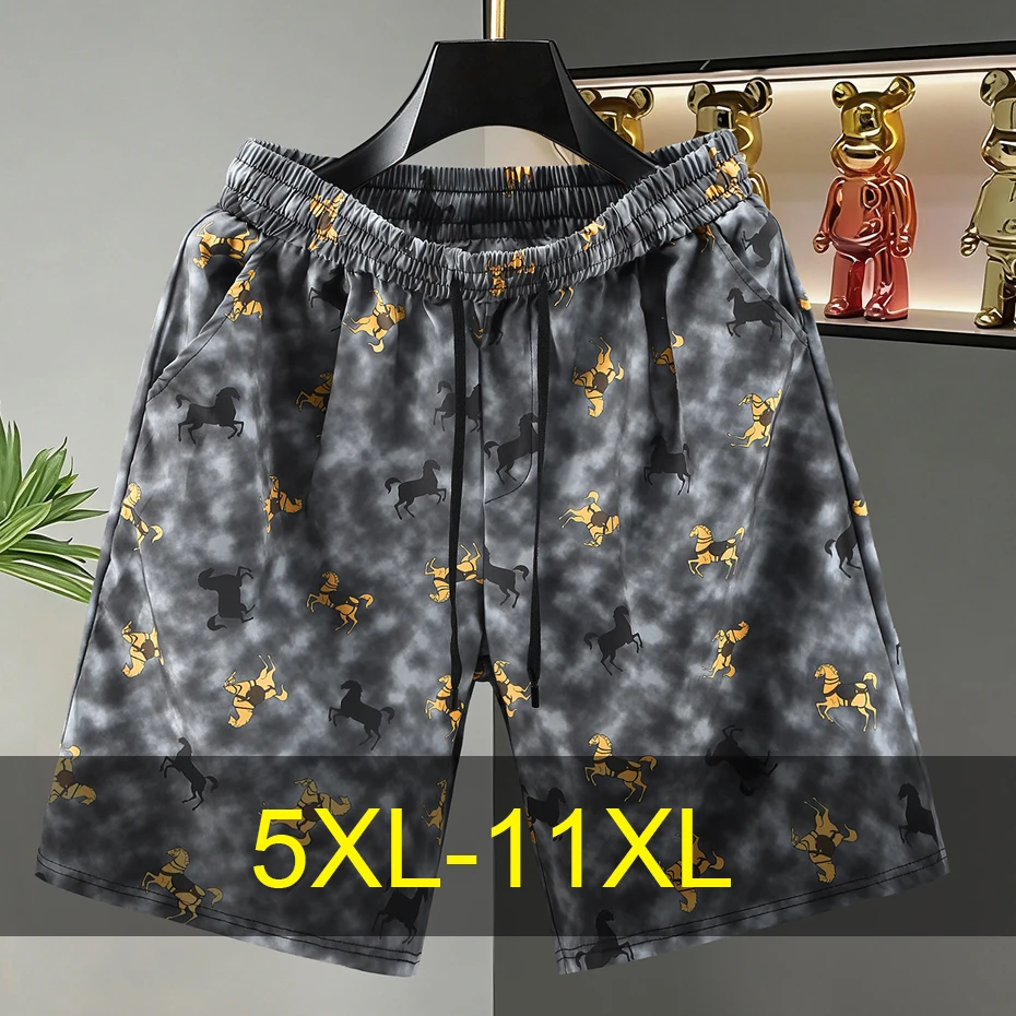 

Гавайские пляжные шорты для мужчин, летние шорты больших размеров 11XL 10XL, модные повседневные короткие брюки для мужчин, большие размеры 11XL