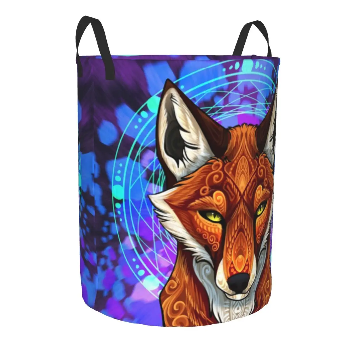 Tribal Red Fox Mandala Laundry Hamper Large Storage Basket Animal Girls Boys Toy Organizer